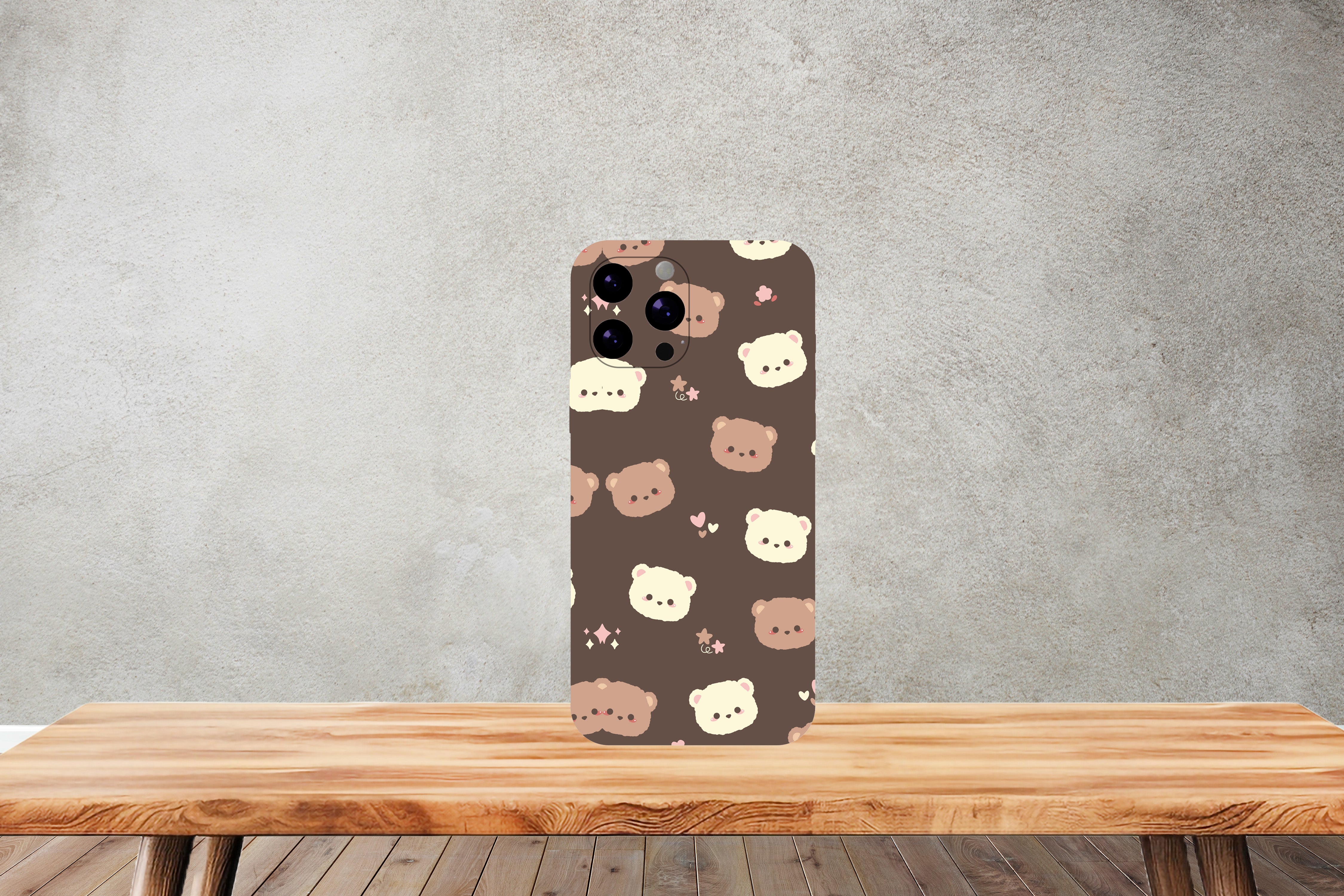 Cute bear background - Laptop and Mobile Combo