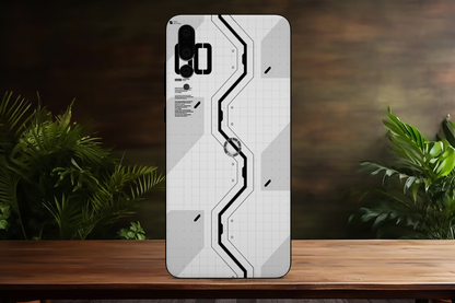 abstract black & white line - Mobile Skin (3D Textured) FC1193