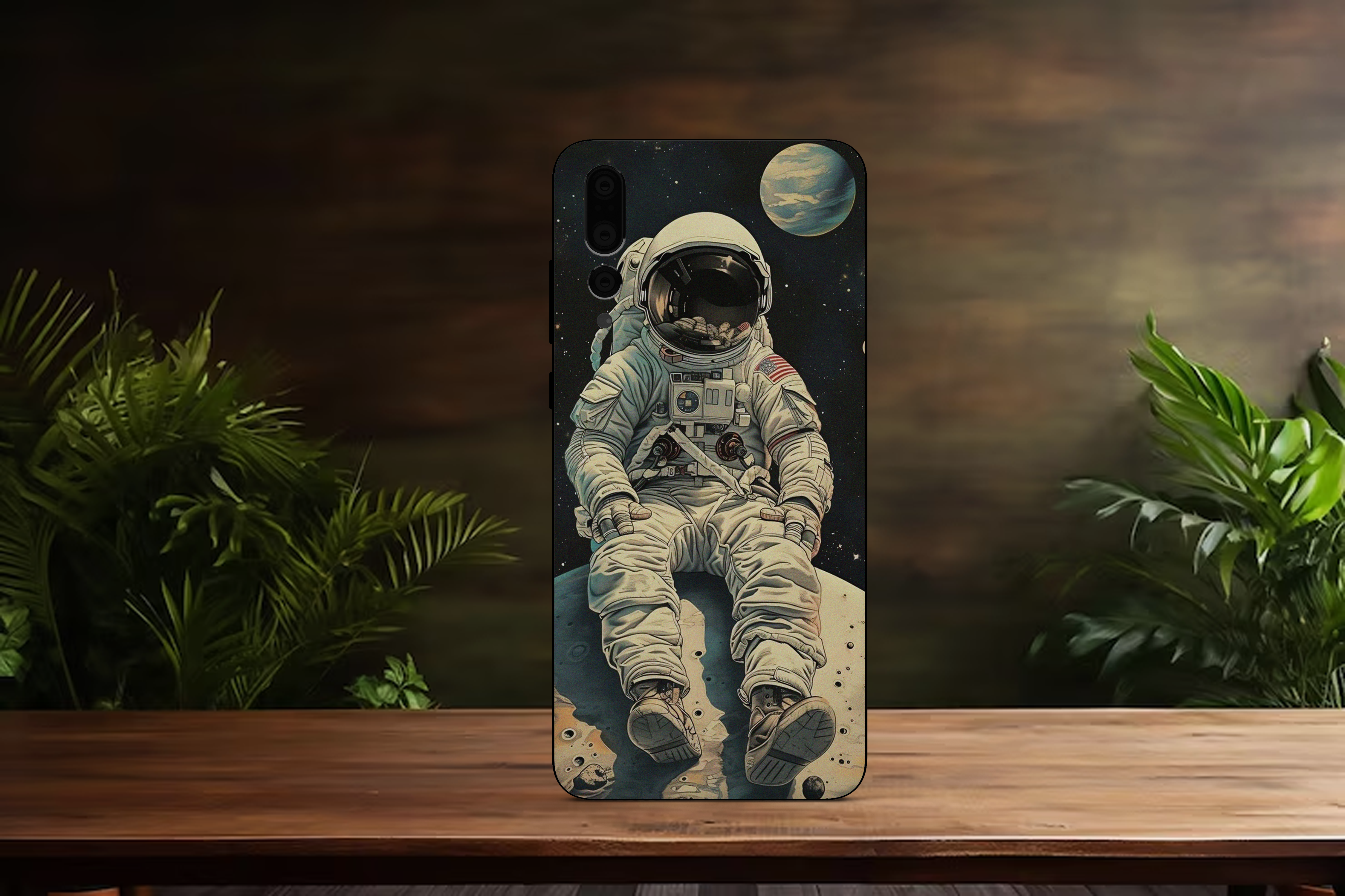 astronaut sitting in moon  - Mobile Skin (3D Textured) FC1027