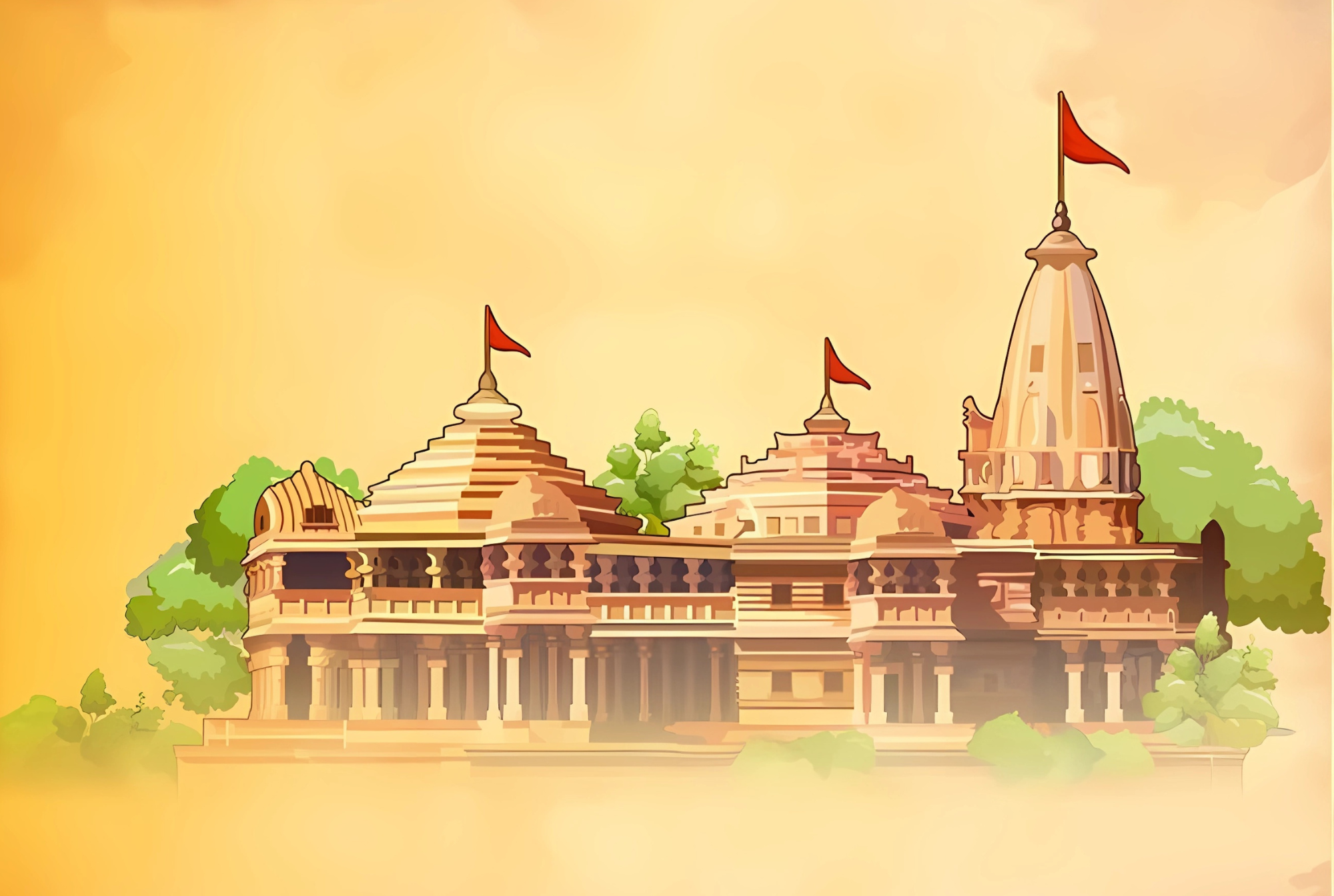 Ram mandir art   - LAPTOP SKIN