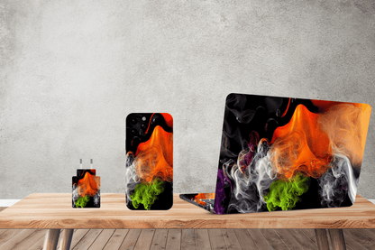 Abstract Ambled Smoke - Laptop and Mobile Combo