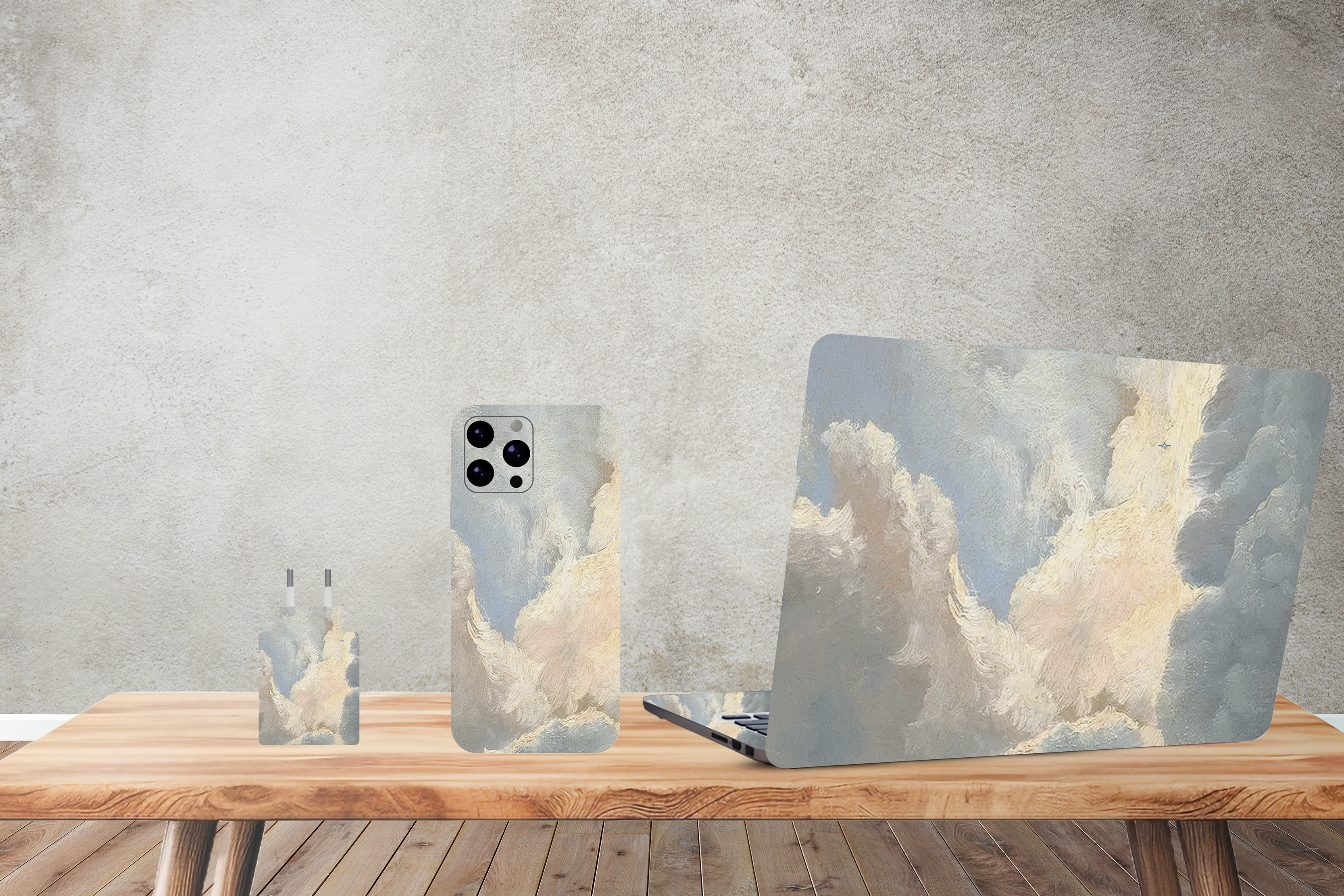 Cloudy vintage art- Laptop and Mobile Combo