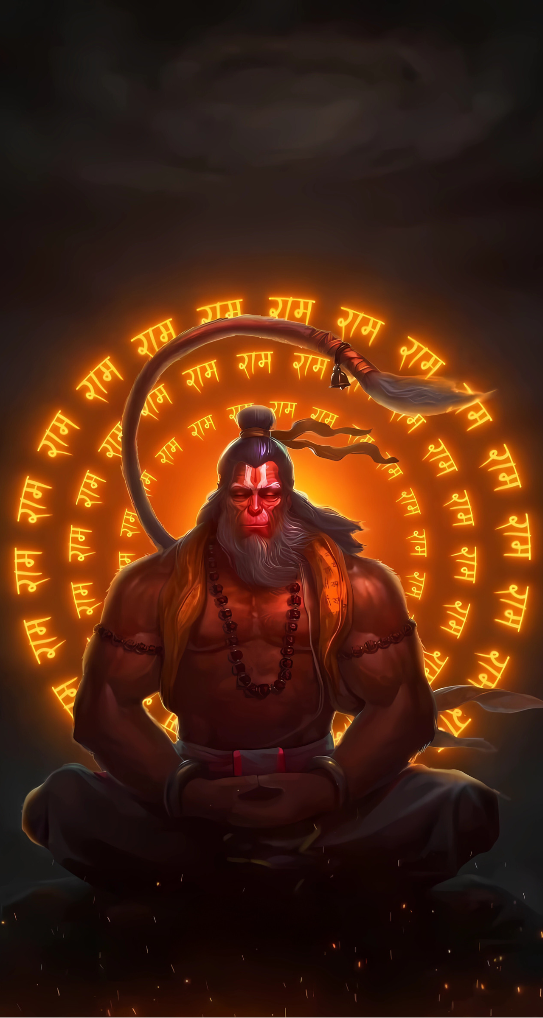 Hanuman ji meditation  - Mobile Skin (Textured) FC1111