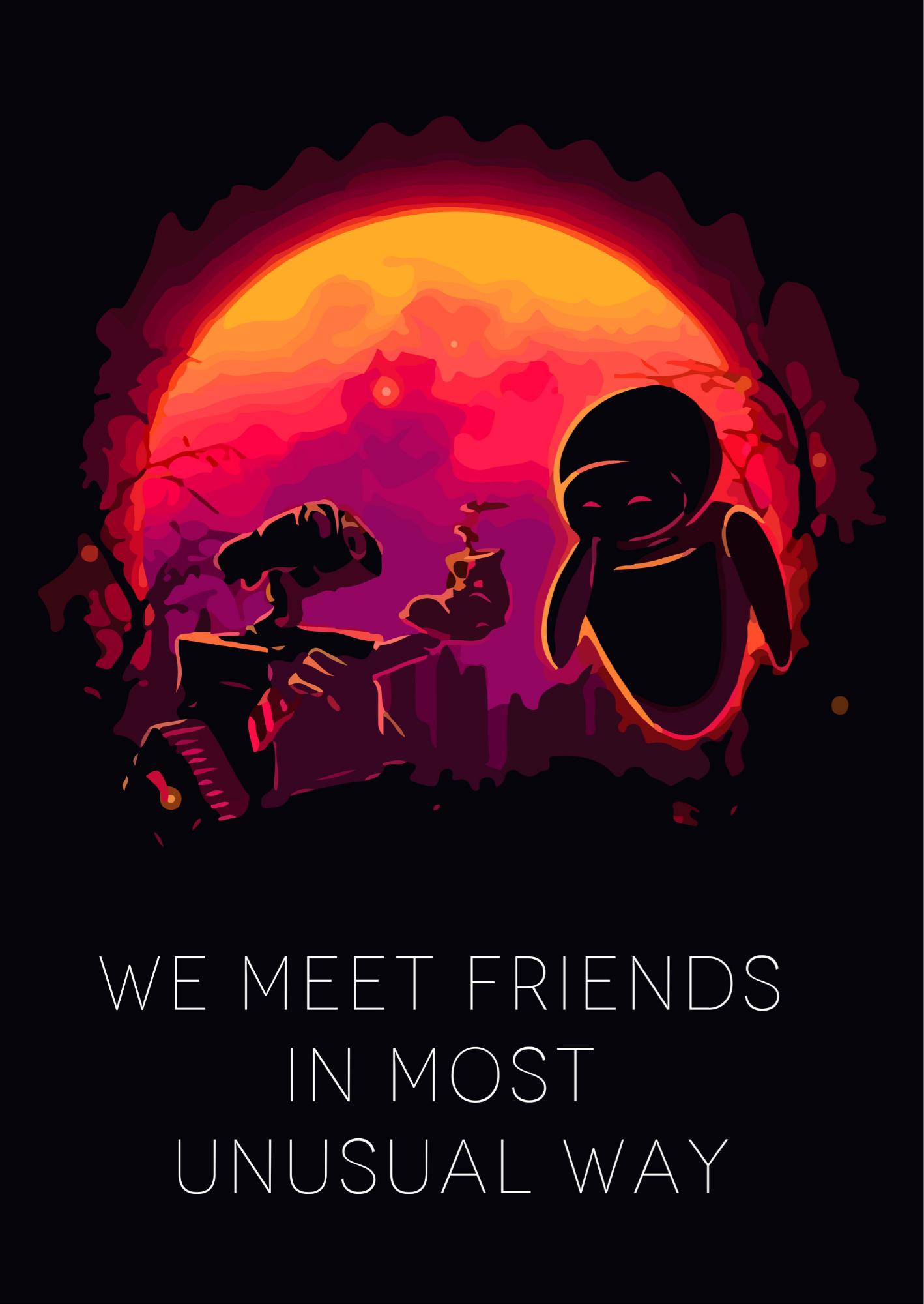 We meet friends - poster