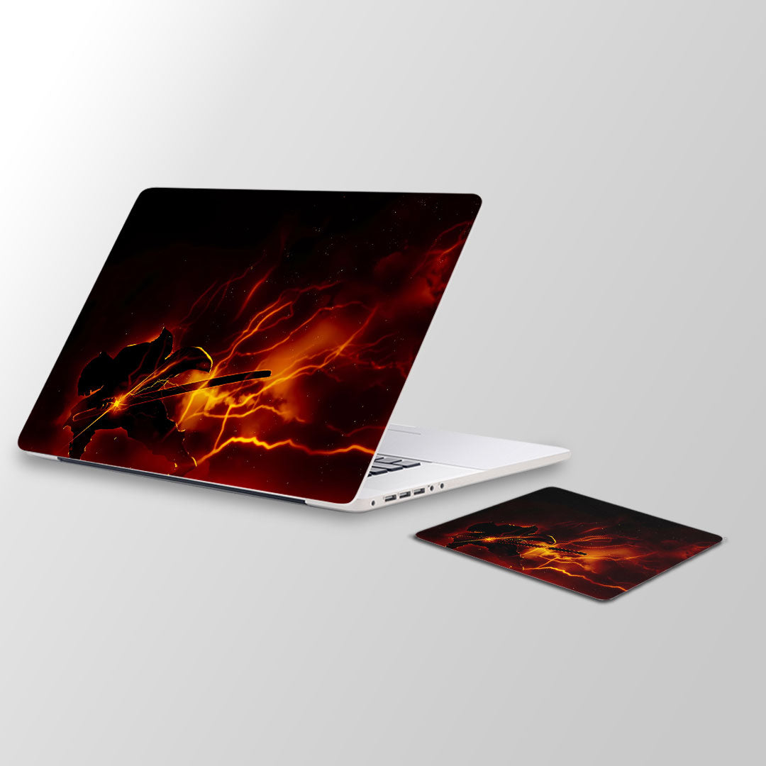 Black thunder-  Laptop Skin and Mouse Pad Combo