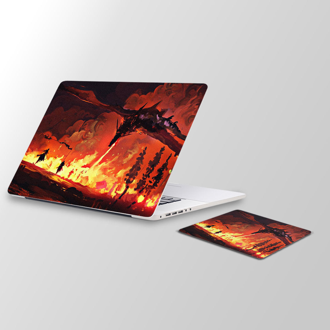 Dragon fire -  Laptop Skin and Mouse Pad Combo