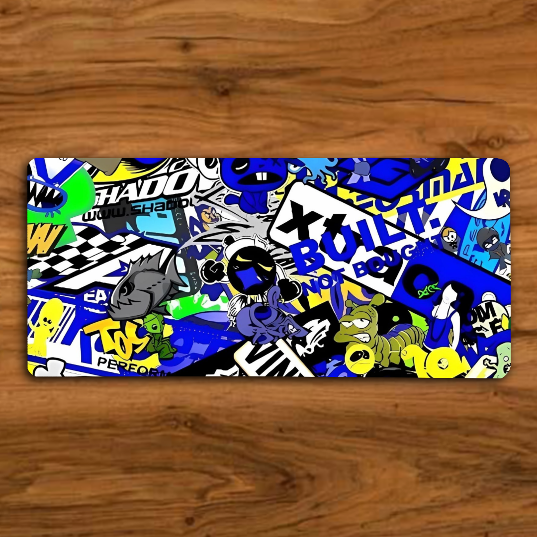 Blue White Doodle - Gaming Pad