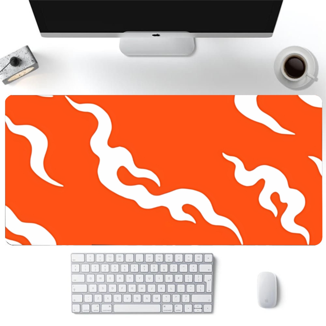 Orange white flame - Gaming Pad