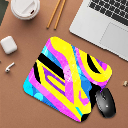 Yellow Pink Graffiti - Mouse Pad