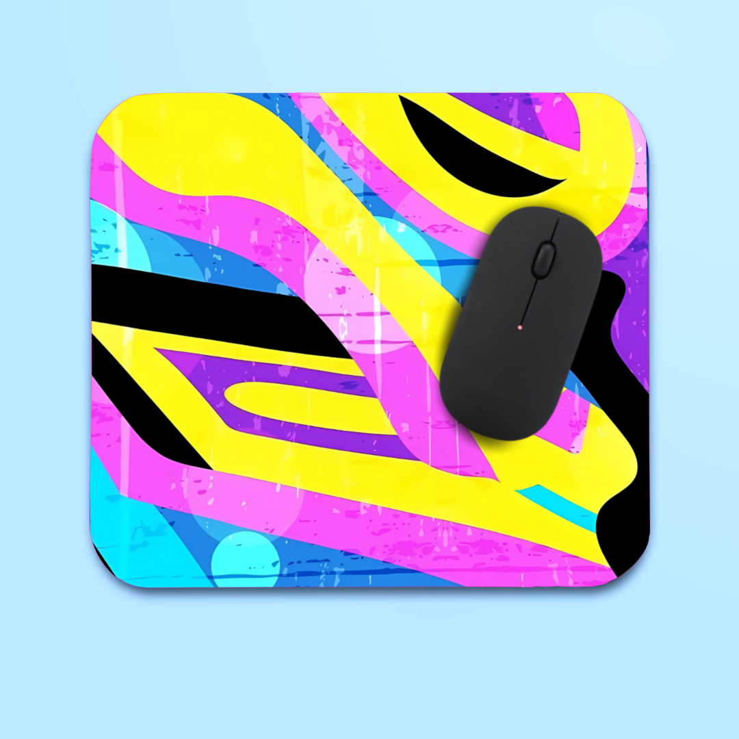 Yellow Pink Graffiti - Mouse Pad