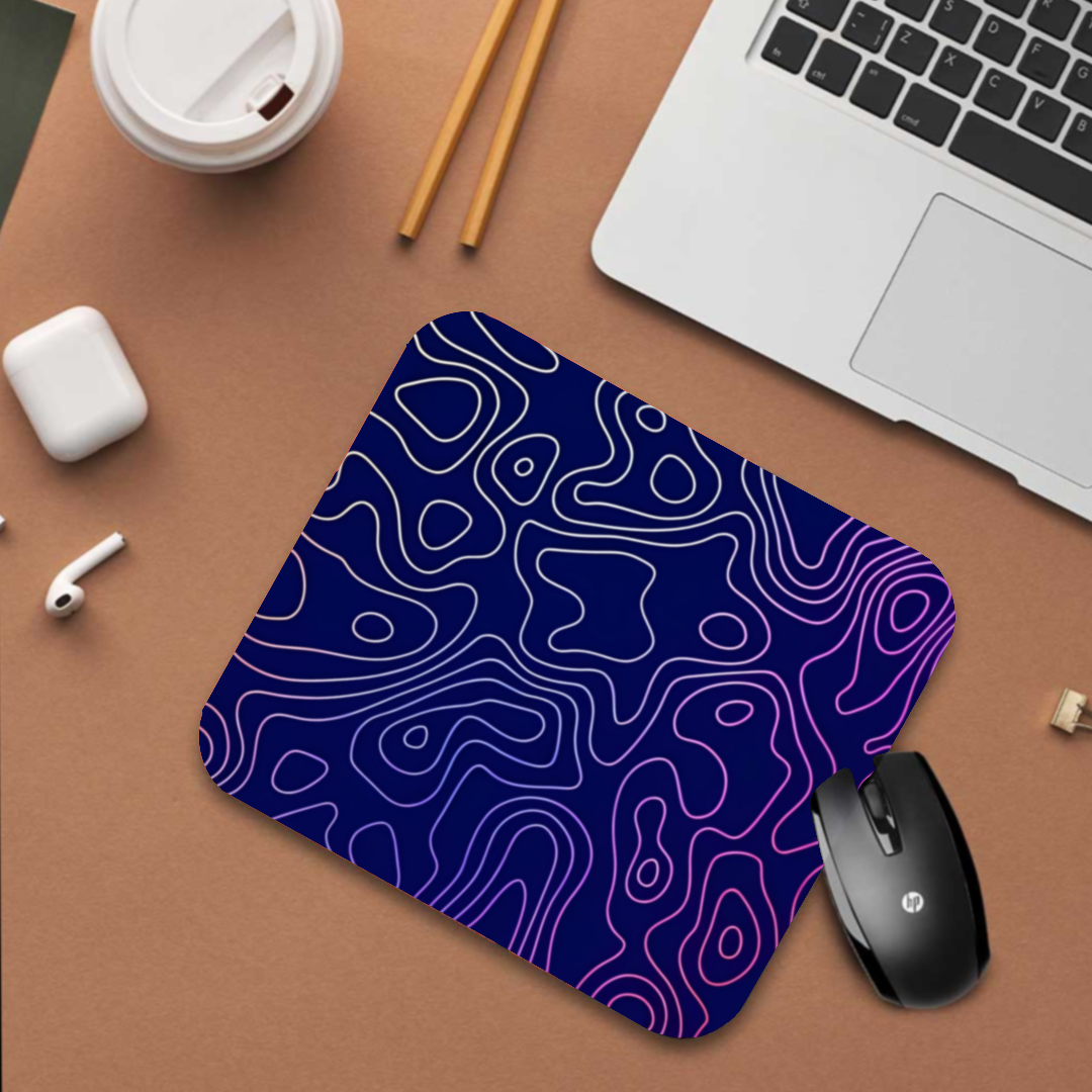 White pattern on purples - Mouse Pad