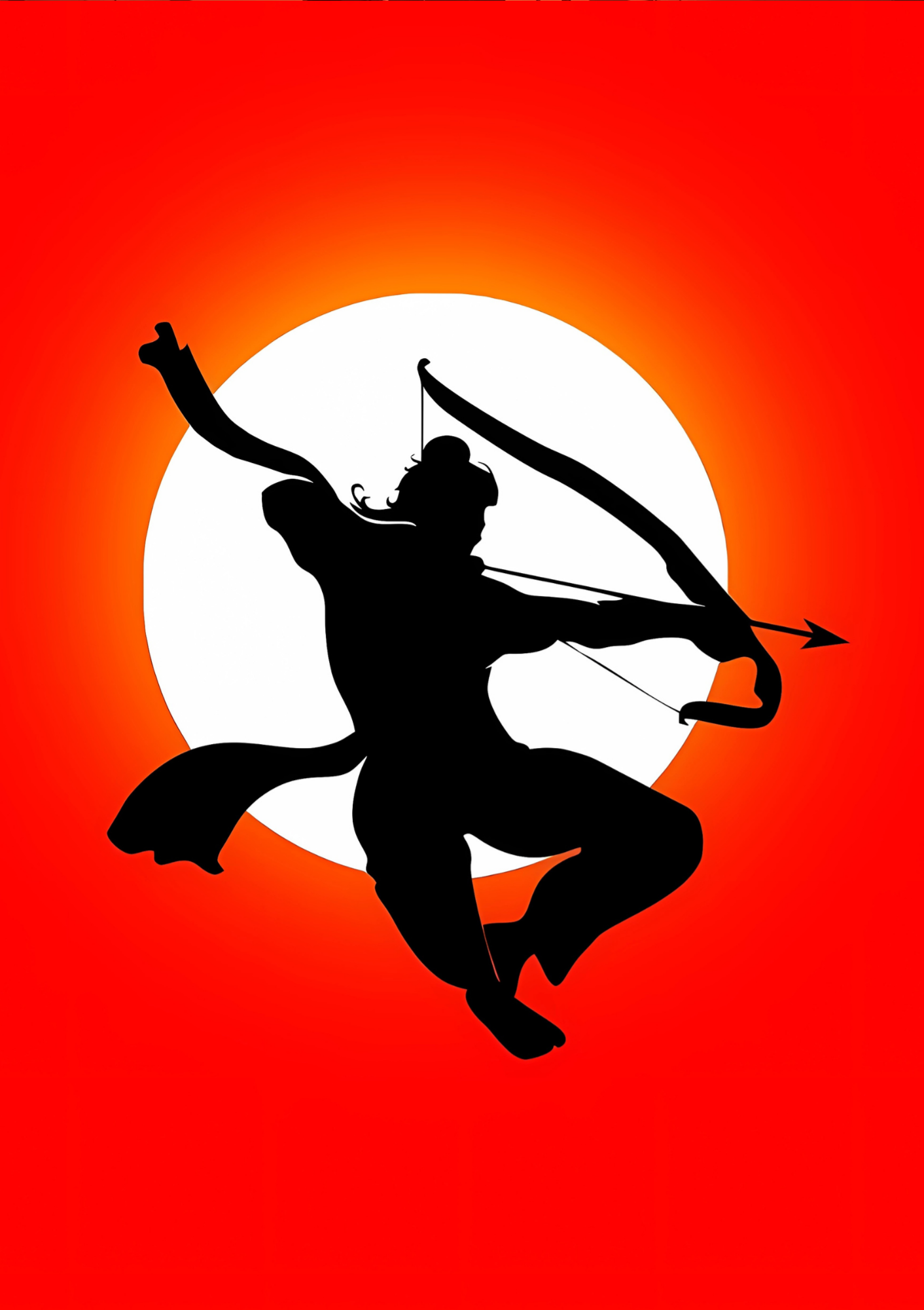 Shree ram orange sun - poster