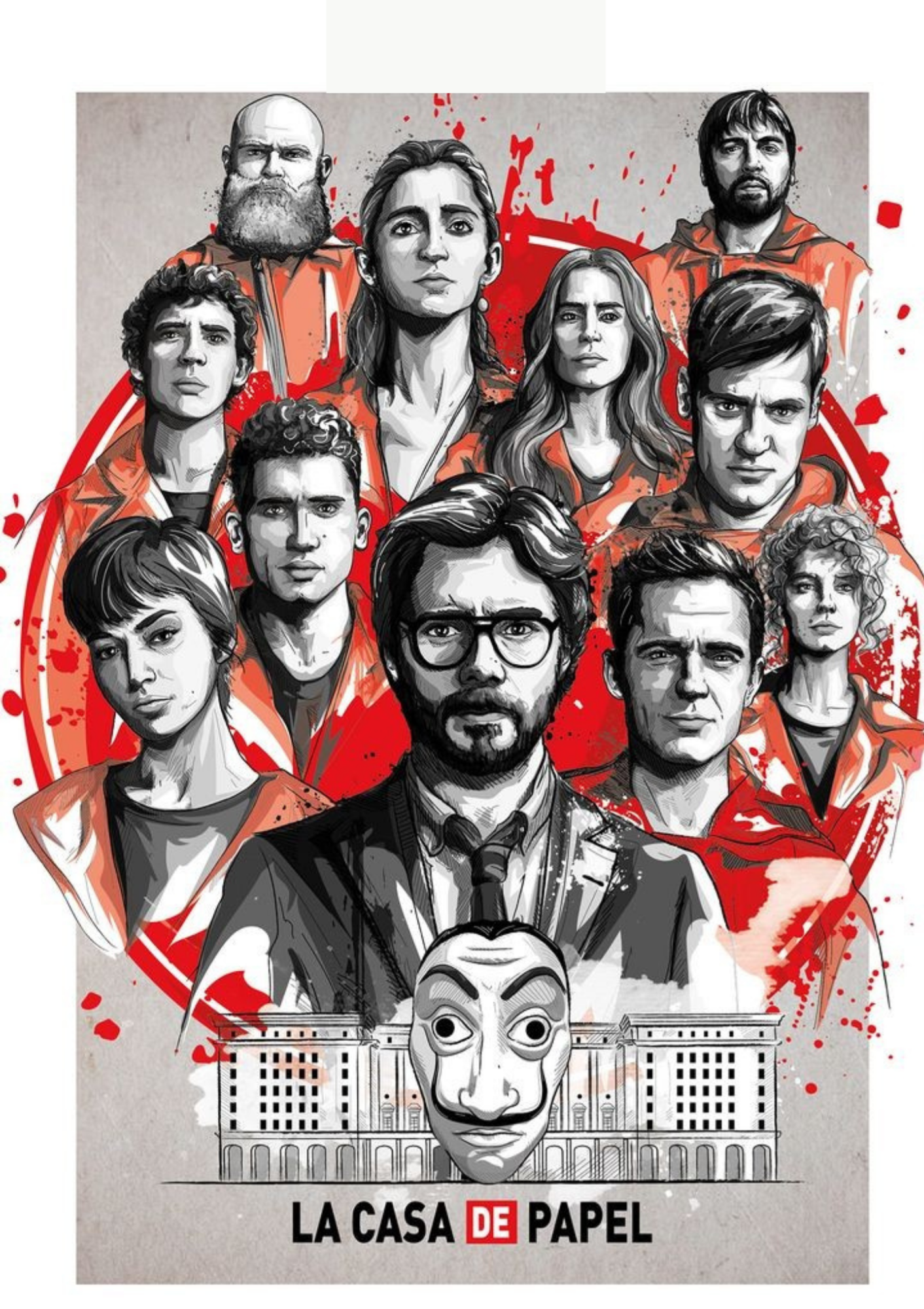 Money heist grey poster - poster