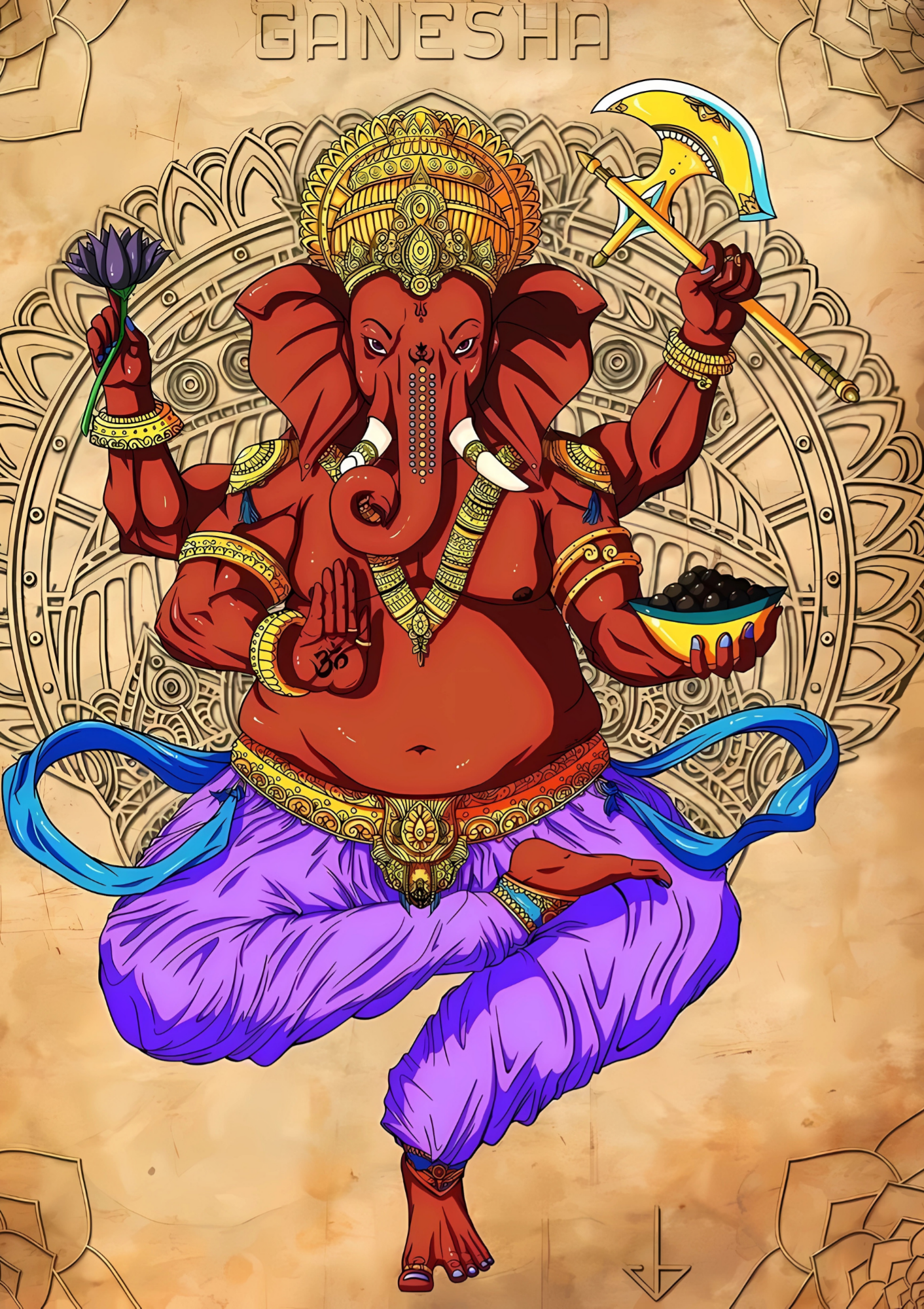 Ganesha red      - poster