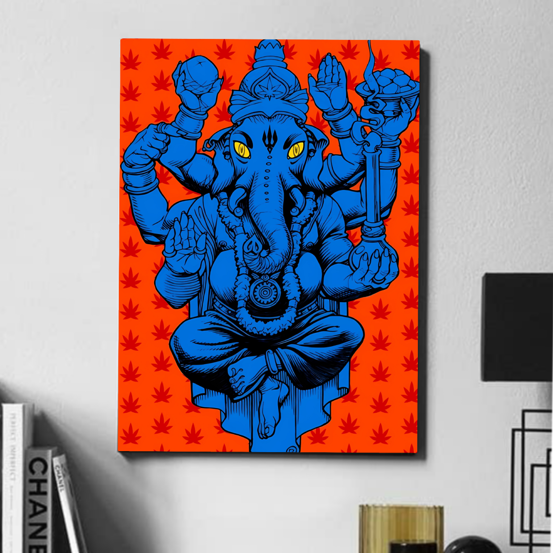 Ganesha blue and orange      - poster