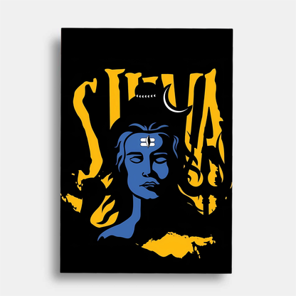 Shiva blue and yellow  - poster