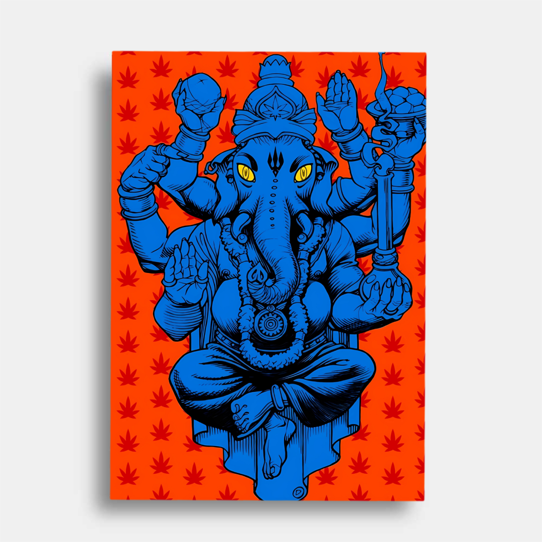 Ganesha blue and orange      - poster