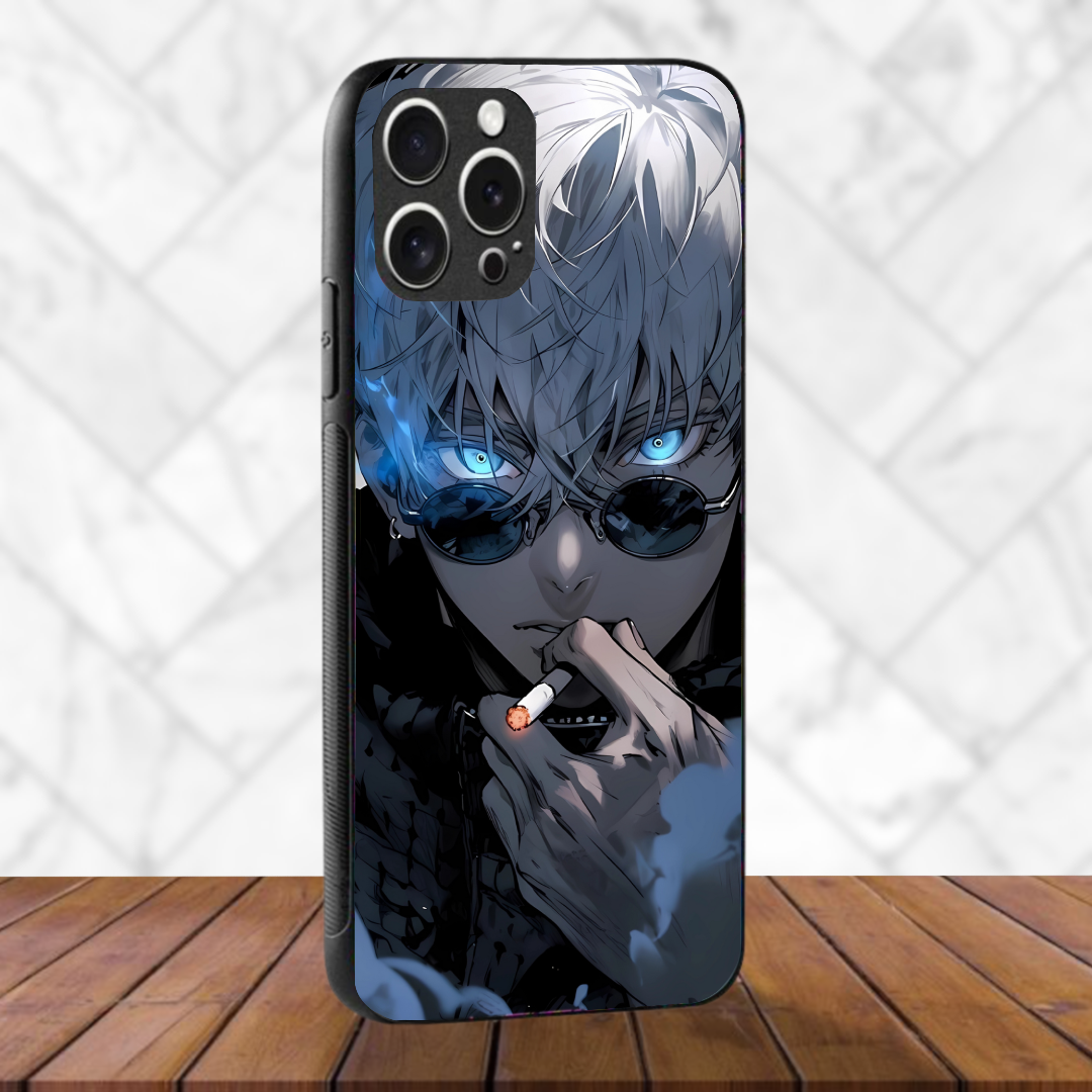 Gojo smoking  - Glass Case Phone Cover