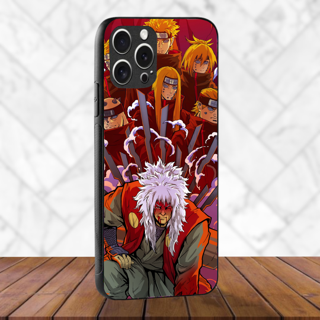 Jiraiya vs pain - Glass Case Phone Cover