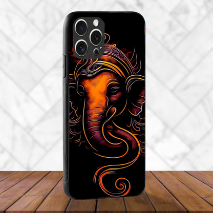 Ganesha dark - Glass Case Phone Cover