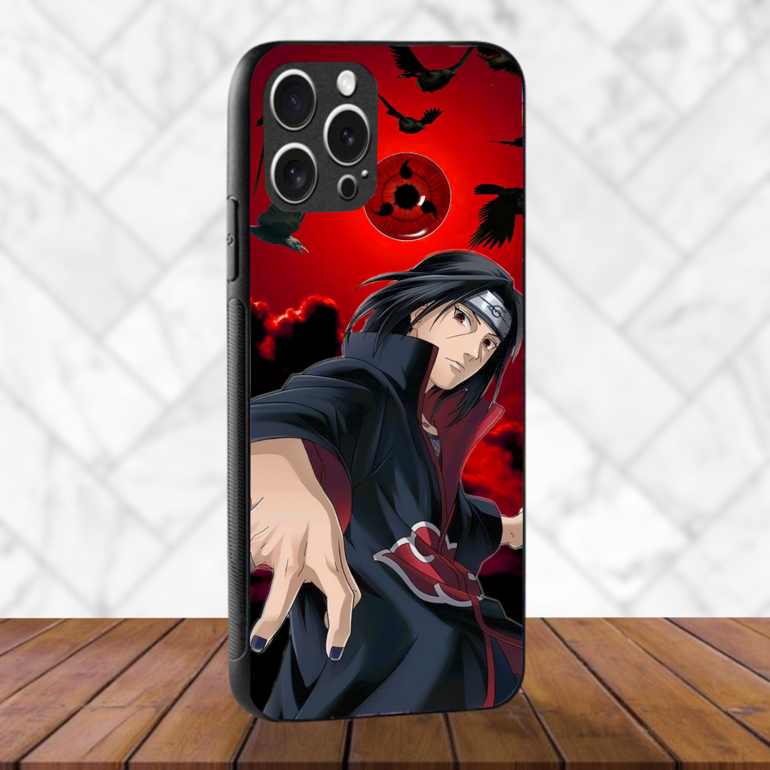 Itachi moon - Glass Case Phone Cover