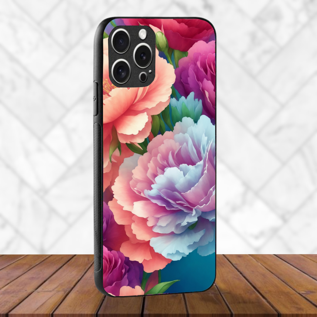 Bright flowers   - Glass Case Phone Cover