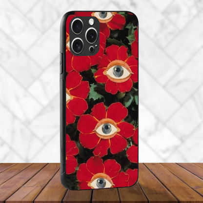 Flowers eyes - Glass Case Phone Cover