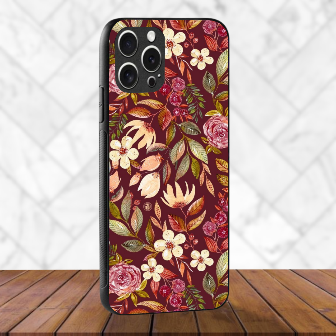 Flowers pattern  - Glass Case Phone Cover