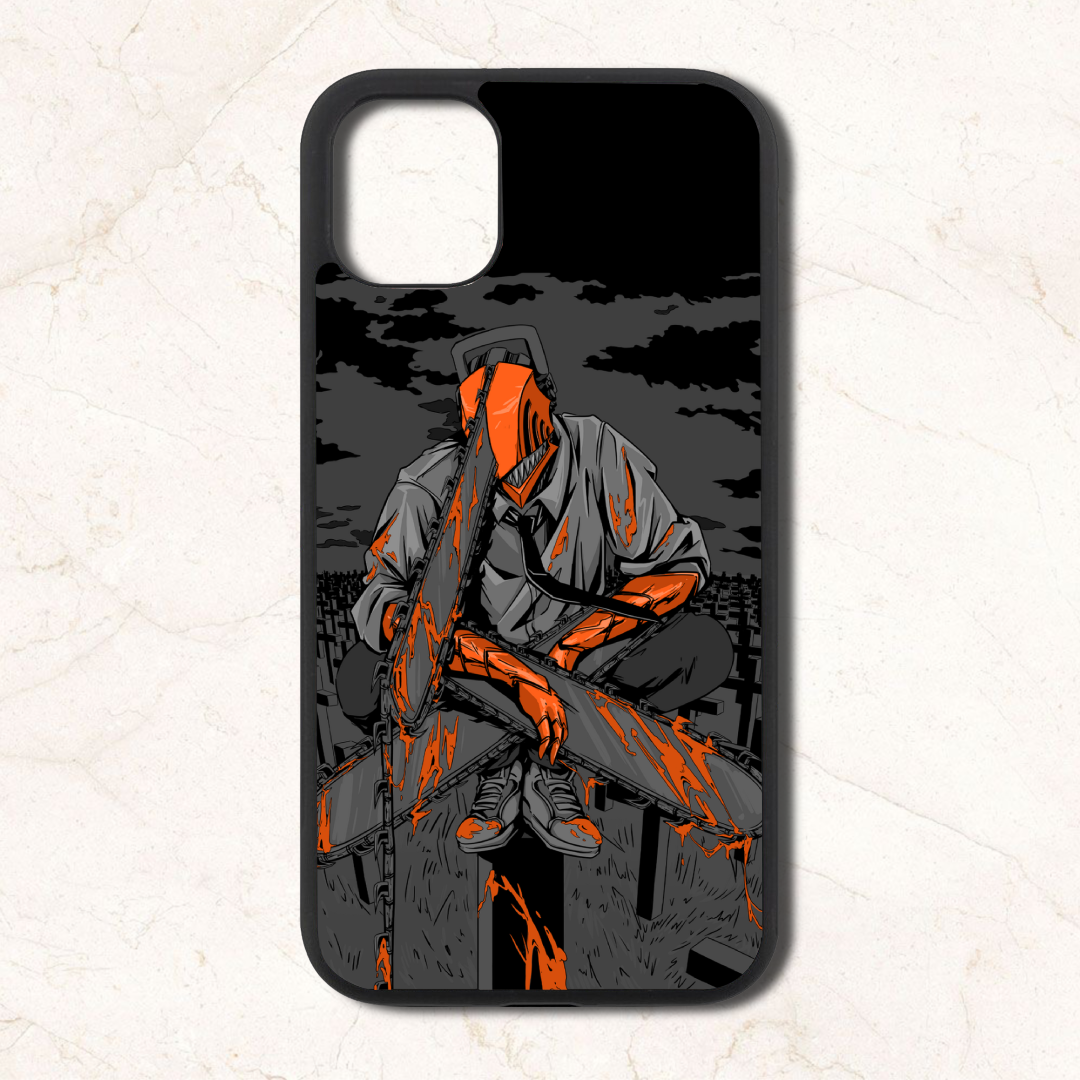 Chainsawman cross  - Glass Case Phone Cover