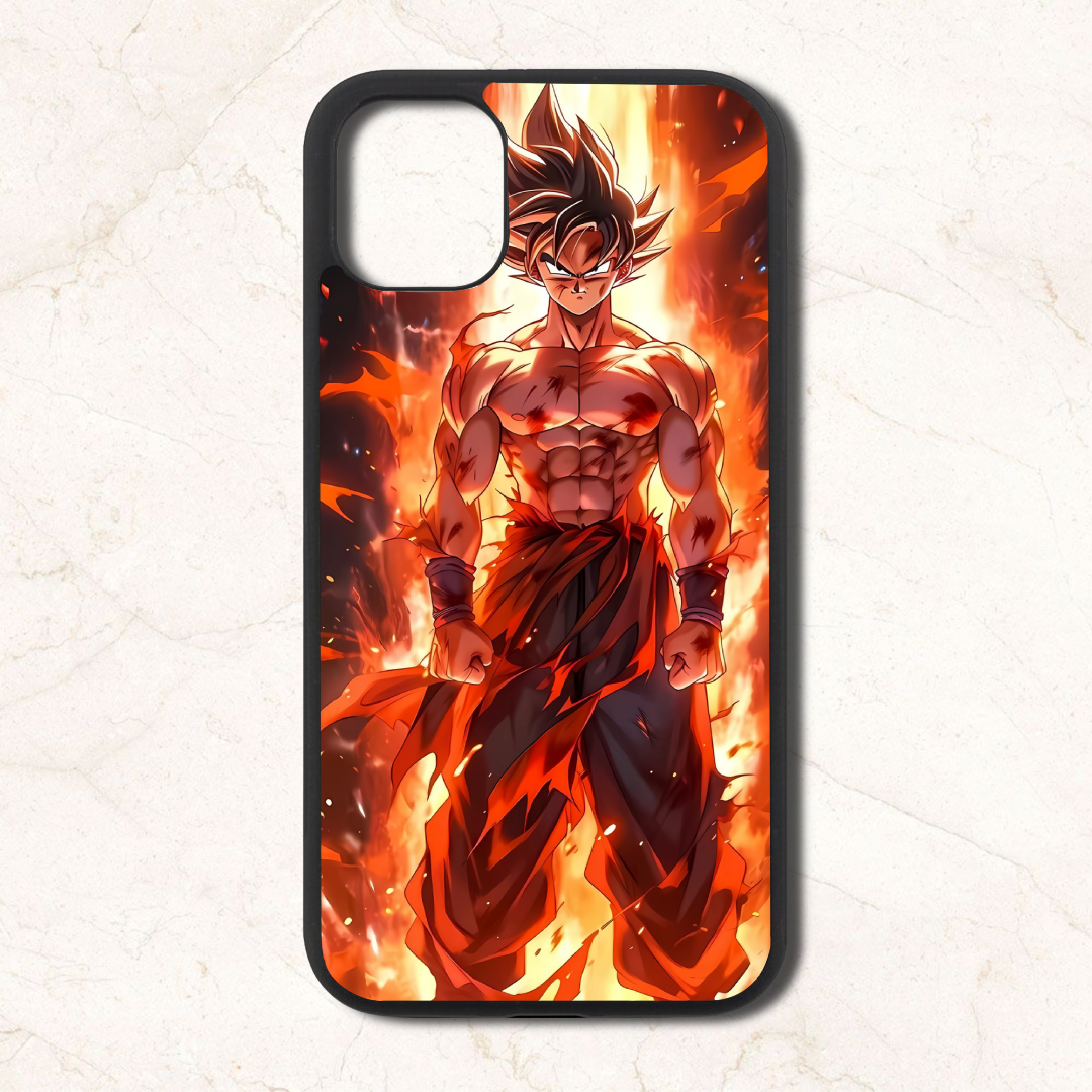 Goku flame  - Glass Case Phone Cover