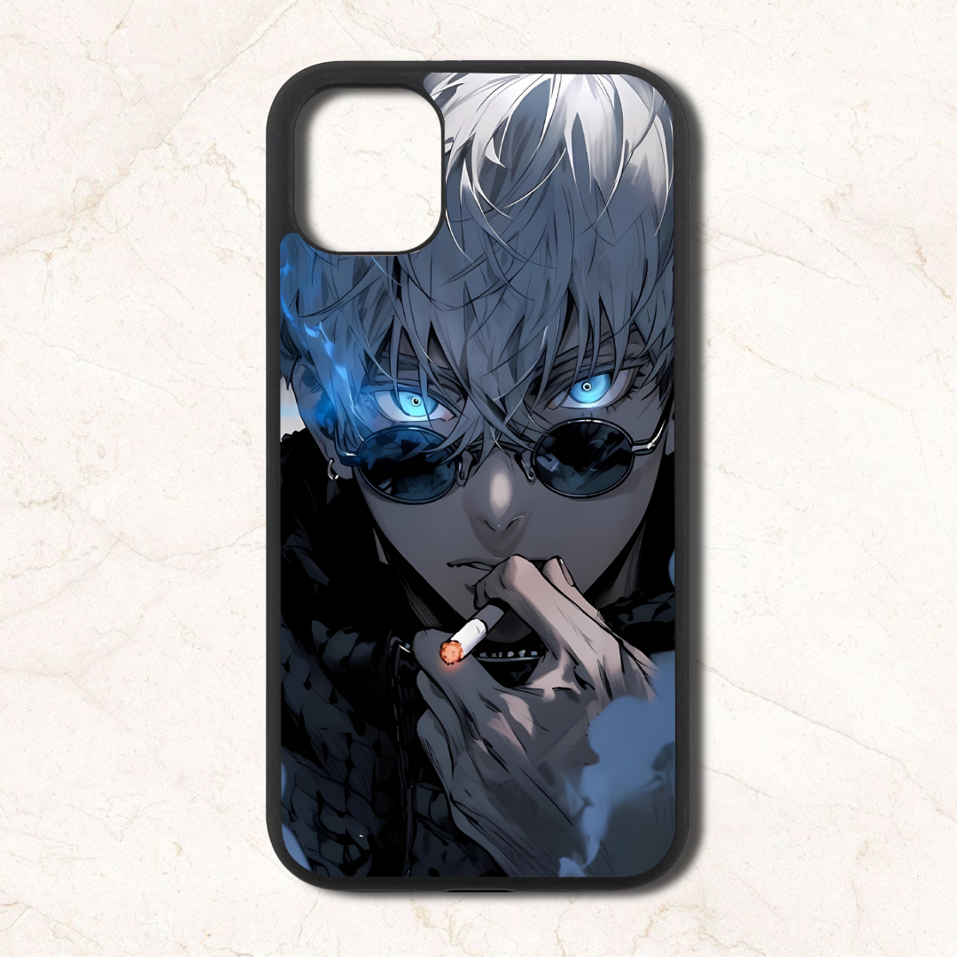 Gojo smoking  - Glass Case Phone Cover