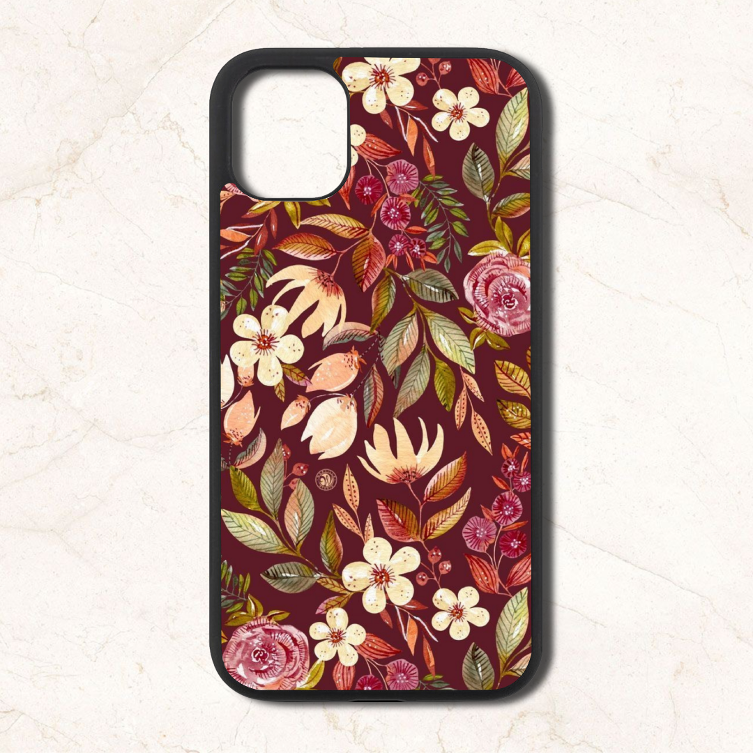 Flowers pattern  - Glass Case Phone Cover