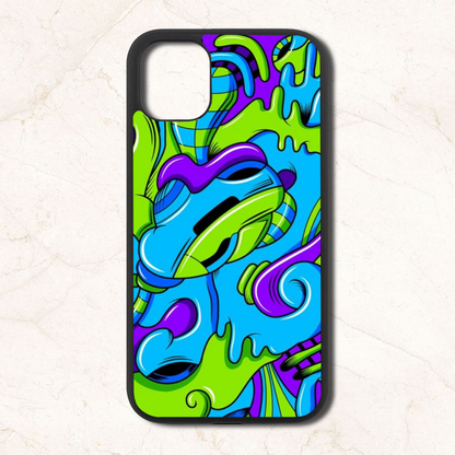 Blue green patterns  - Glass Case Phone Cover