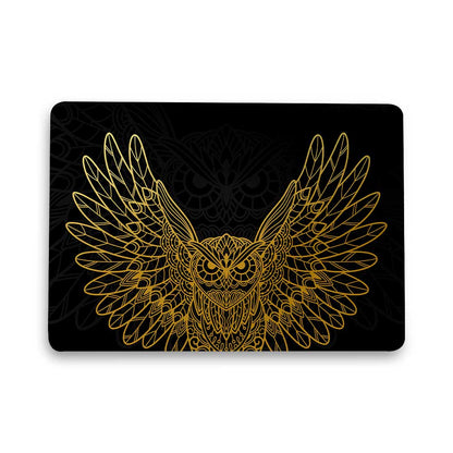 Golden owl laptop skin