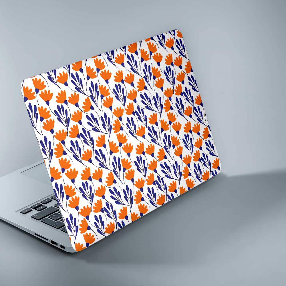 Orange flower pattern - LAPTOP SKIN