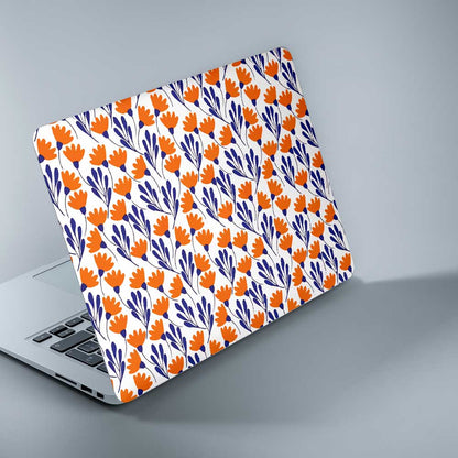 Orange flower pattern - LAPTOP SKIN