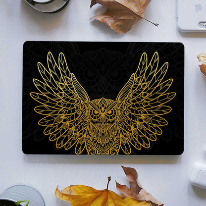 Golden owl laptop skin