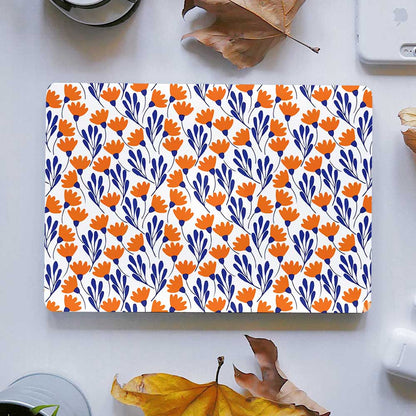 Orange flower pattern - LAPTOP SKIN