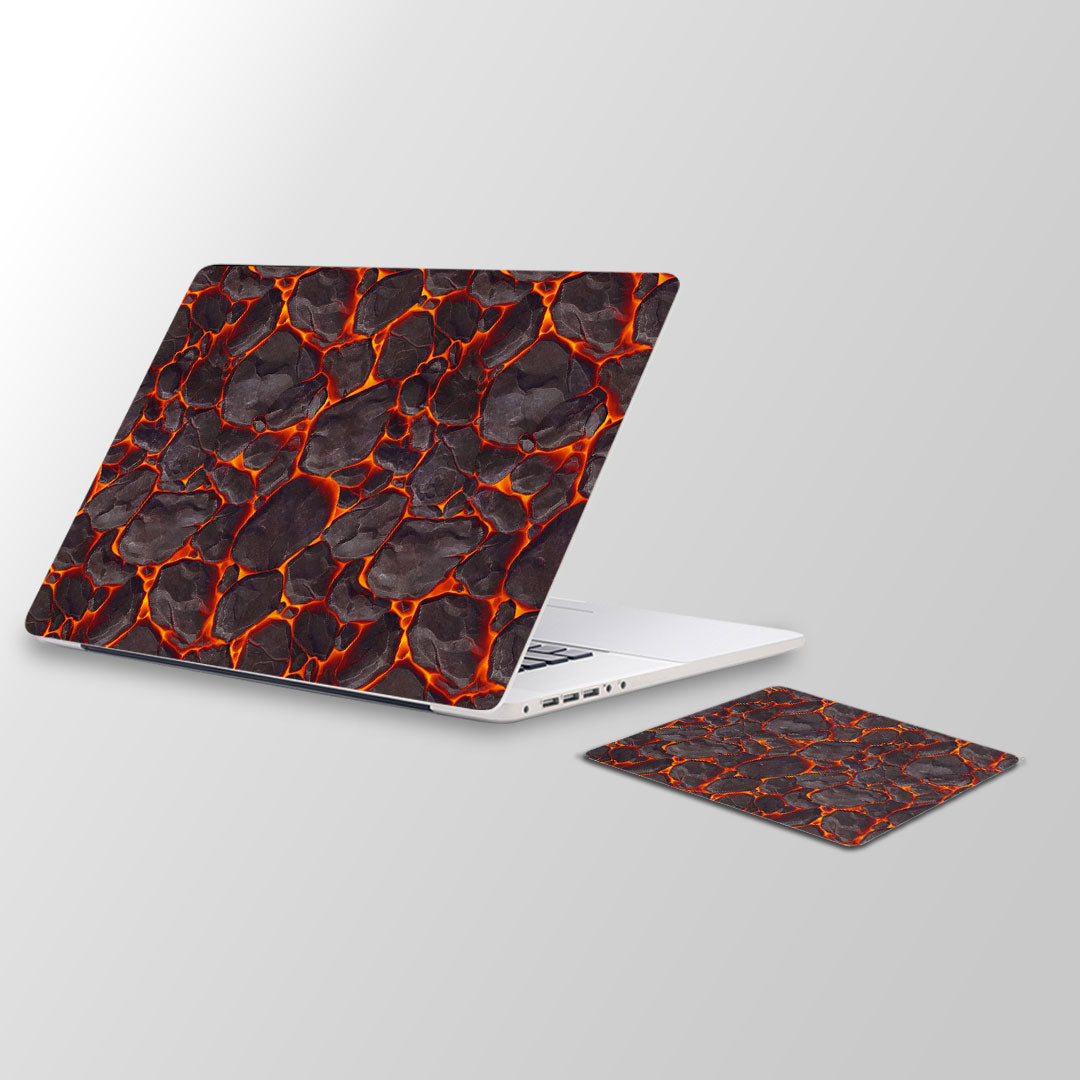 Lava pattern Laptop Skin and Mouse Pad Combo