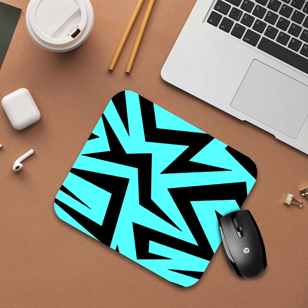 Thunder pattern blue - Mouse Pad