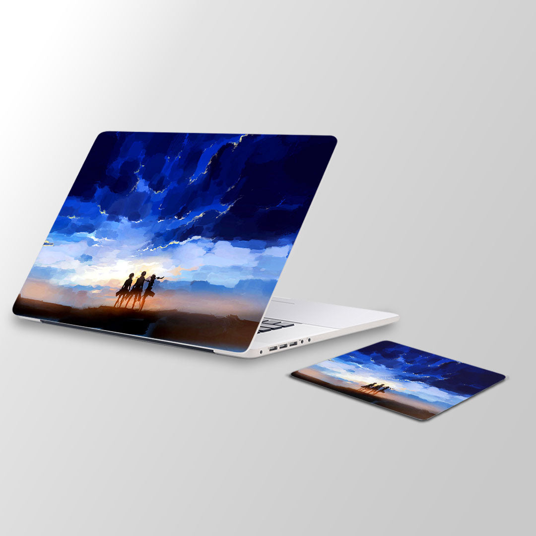 The moment of peace- Attack on titan Laptop Skin and Mouse Pad Combo