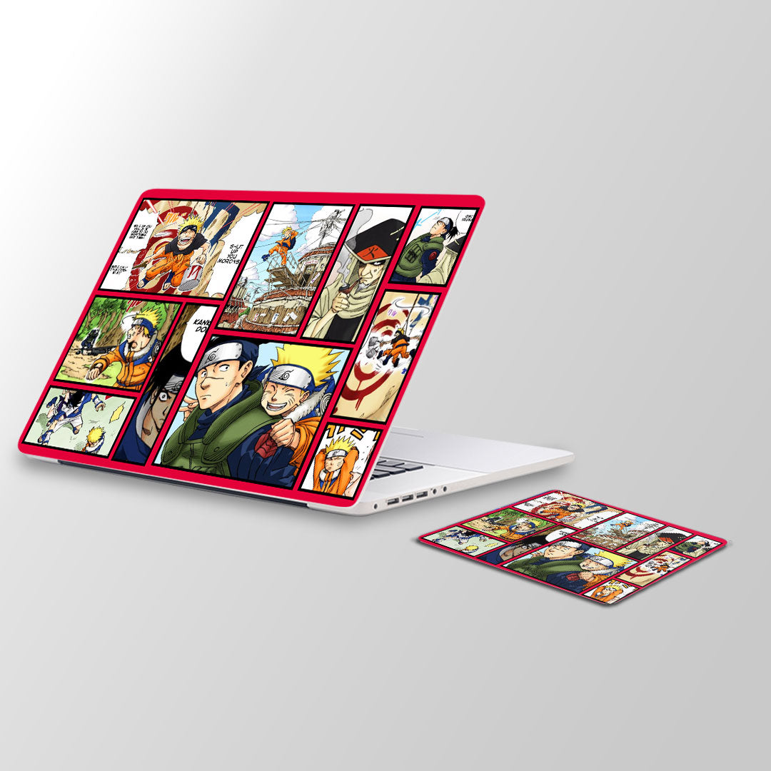 Naruto manga Laptop Skin and Mouse Pad Combo