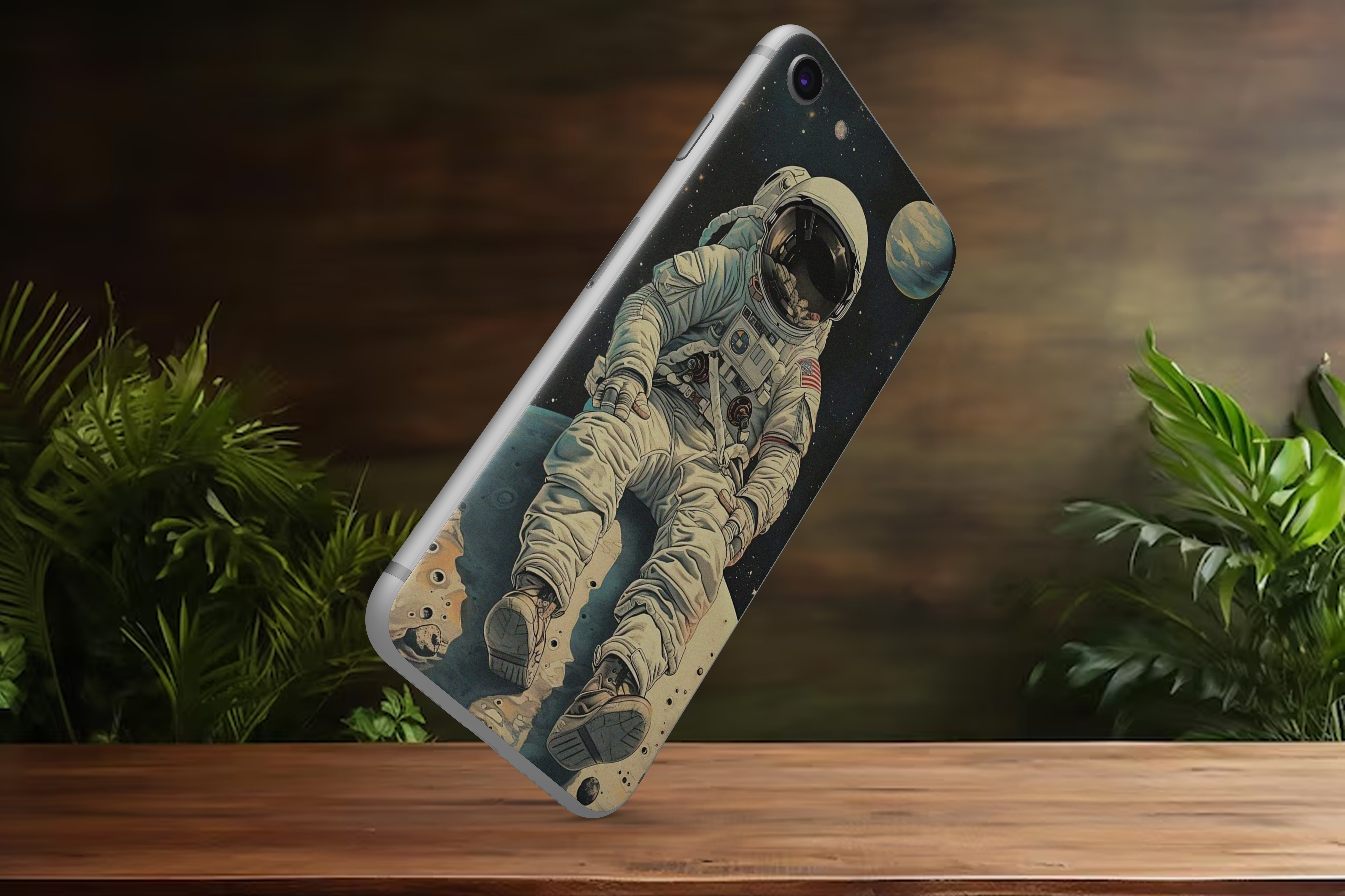 astronaut sitting in moon  - Mobile Skin (3D Textured) FC1027