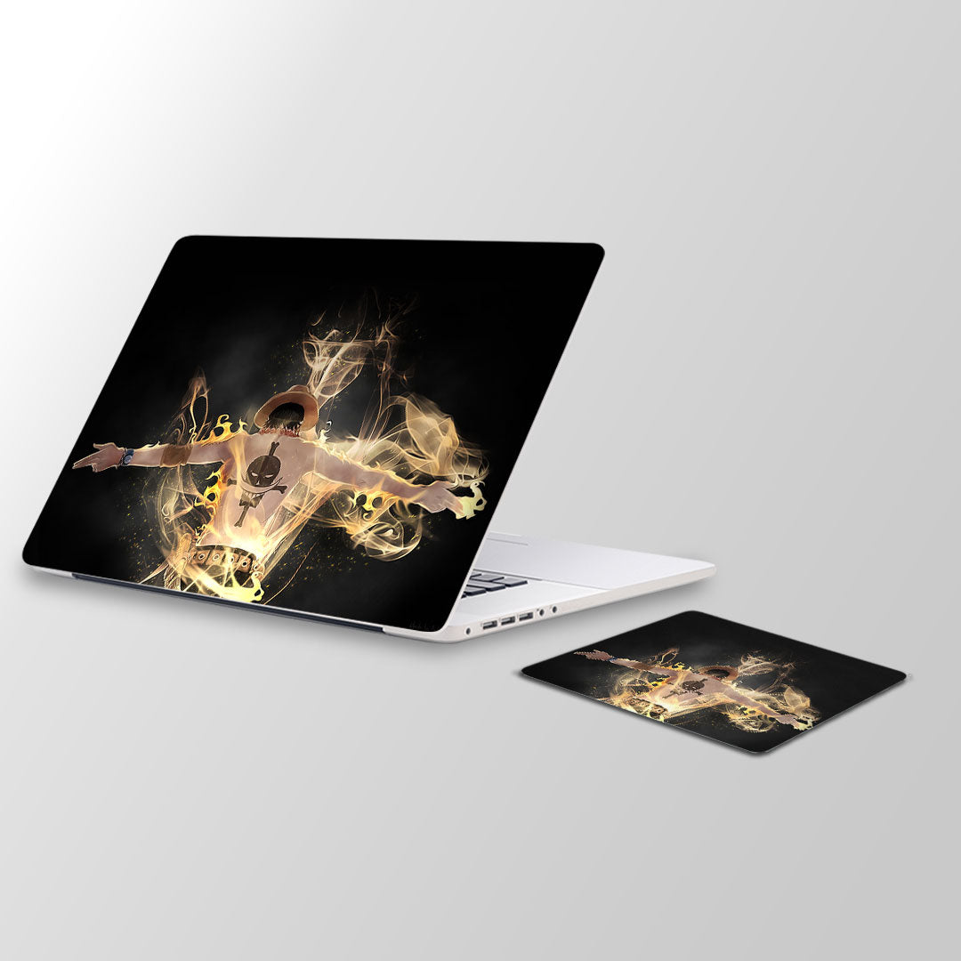 One piece (Ace) Laptop Skin and Mouse Pad Combo