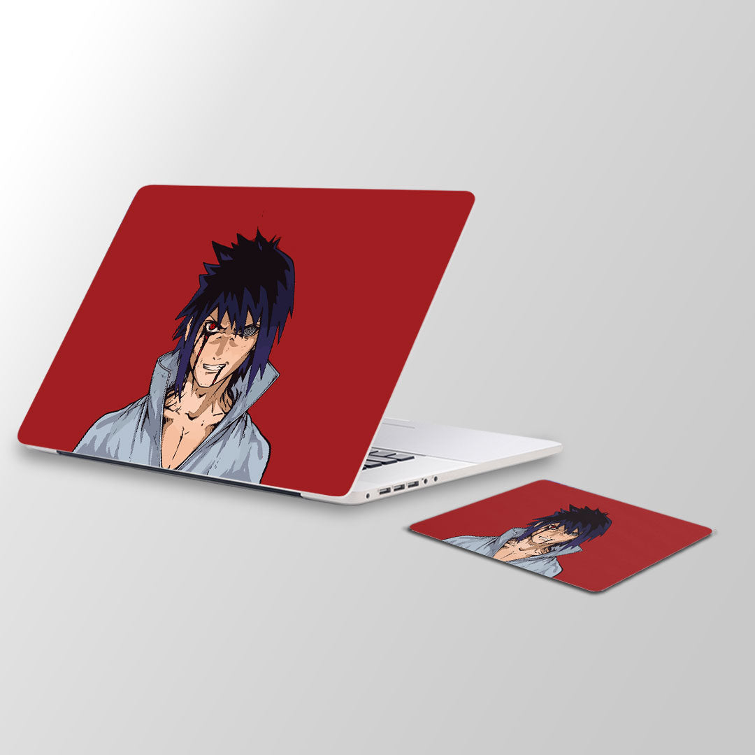 Sasuke uchiha Laptop Skin and Mouse Pad Combo