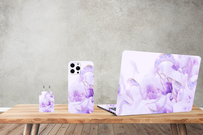 Liquid marble watercolor - Laptop and Mobile Combo