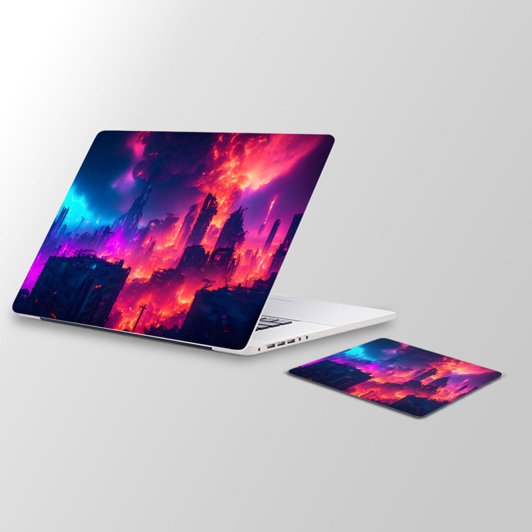 Apoclypse city -  Laptop Skin and Mouse Pad Combo