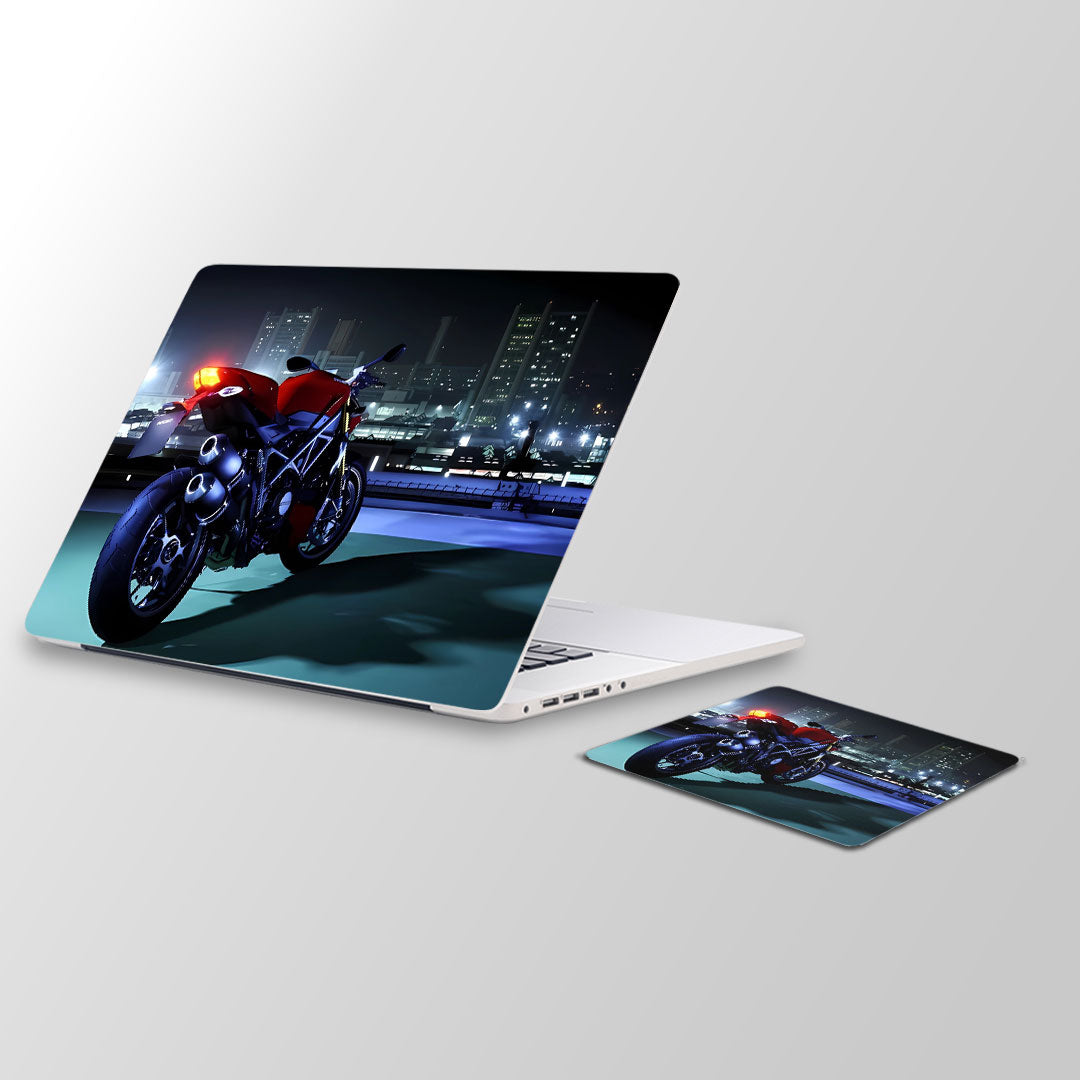 Bike and the view Laptop Skin and Mouse Pad Combo