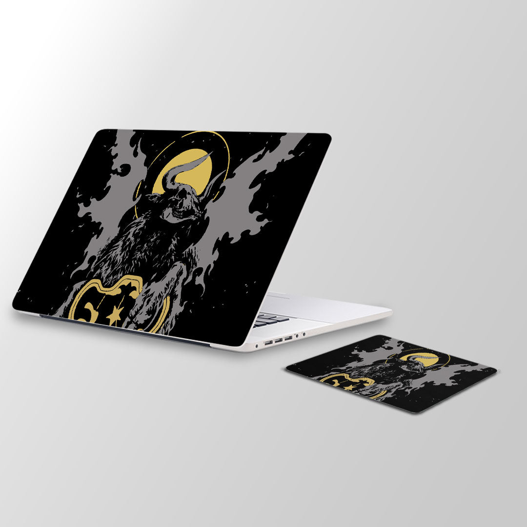 Black ox-  Laptop Skin and Mouse Pad Combo