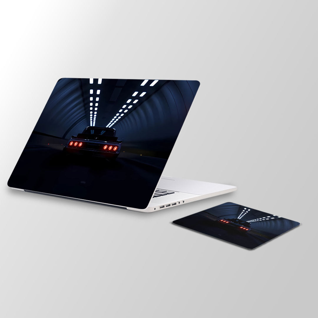 Car in tunnel-  Laptop Skin and Mouse Pad Combo